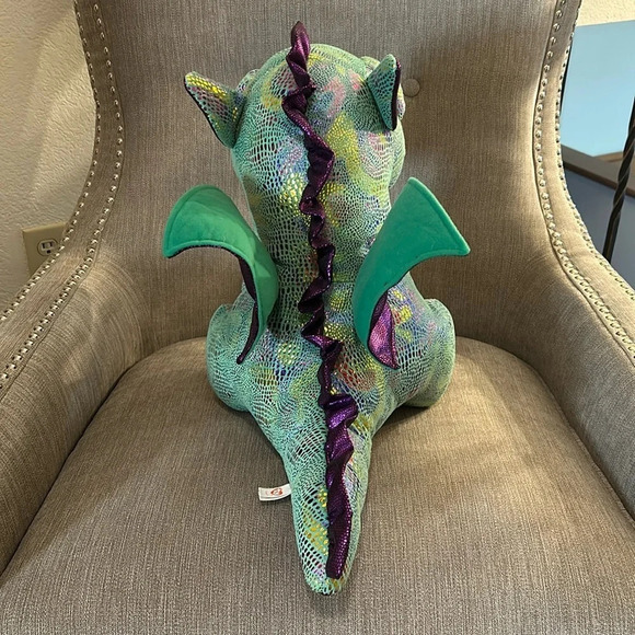 Large Ty Beanie Boos Cinder The Green Dragon Plush large, 16” NWT Iridescent - Picture 4 of 16